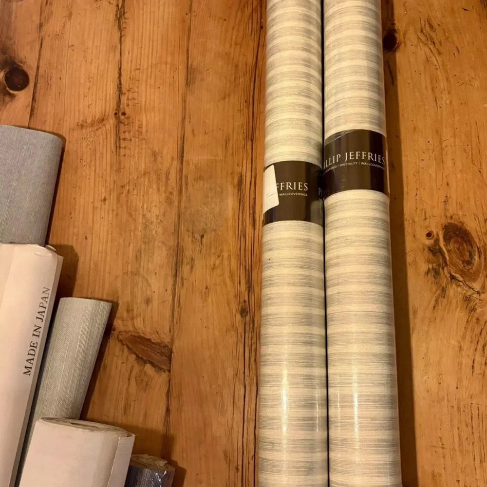 8YD PHILLIP JEFFRIES 5257 Bermuda Hemp Pear Green Artisanal Grasscloth Wallpaper